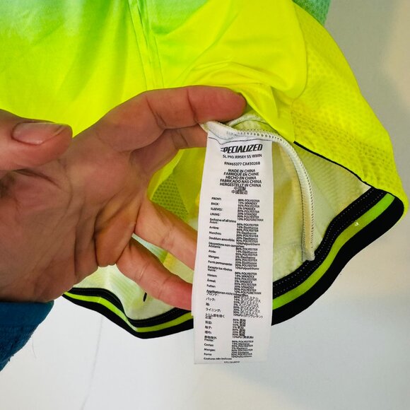 Specialized Turquoise Yellow Ombre SL Pro Jersey Short Sleeve Cycle Top Size XL - Picture 6 of 8